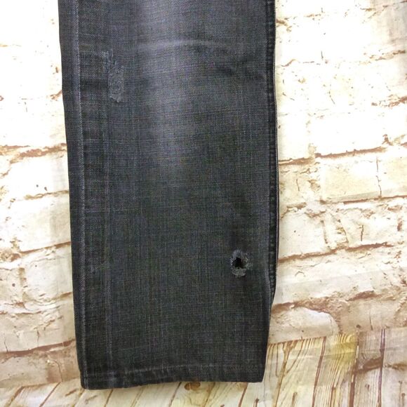 Energie Sixty Y2K Marrey Jean Men 30x28.5 Black Distress Relaxed Button Fly Rock - Picture 8 of 12